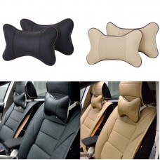 Universal Leather Auto Vehicle Car Head Neck Rest Breathe Pillow Cushion Pad   331900034564